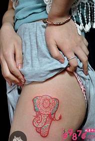 Прекрасна симпатична слика за тетоважа со слонови