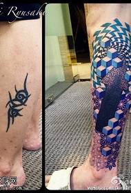 Te hipoki i te tauira tattoo tattoo stereoscopic tawhito