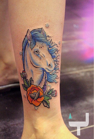 Maschera di immagine del tatuaggio del cavallo di rosa di modo della gamba di personalità