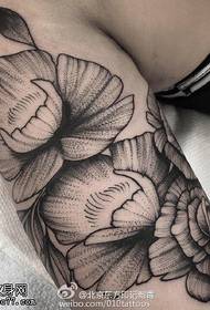 Calf realistic floral tattoo pattern