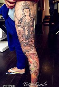 Klassesch traditionell Buddha Statue Koi Tattoo Muster