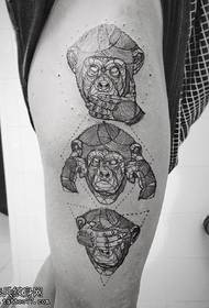 Geometrescht Element vun Orangutan Tattoo Muster