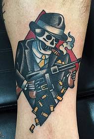 Shank machine gunner tattoo pattern