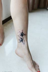Ink floral tattoo pattern