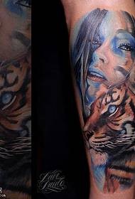 Shank beauty tiger tattoo pattern