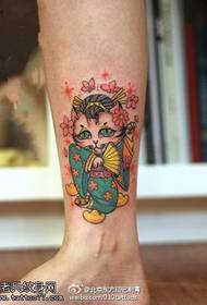 Painted cat star beautiful tattoo pattern