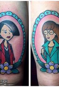 Modello di tatuaggio bellezza bellissimo cartone animato