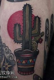 Cactus tattoo patroon op het kalf