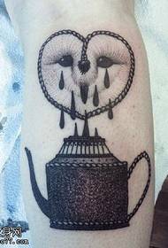 古典茶壺紋身圖案