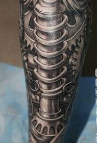 3D mekanikal nga tattoo sa mga uso sa mga tiil