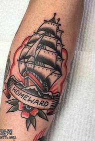 Calf sailboat tattoo pattern