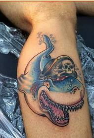 Setšoantšo sa leoto la letsoho la feshene shark tattoo