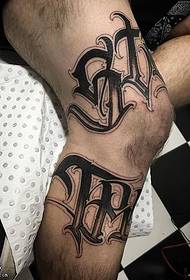 Modello di tatuaggio di carattere gamba stile europeo e americano