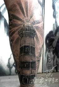 Класичний маяк татуювання візерунок на теля