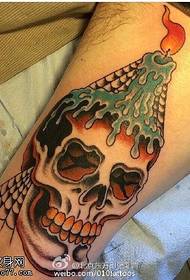 Calf lick candle tattoo pattern