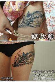 January Plum Blossom Magnolia Tattoo Pattern