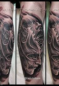 Shank abstract skull tattoo pattern