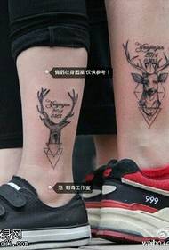 Classic spiritual deer tattoo pattern