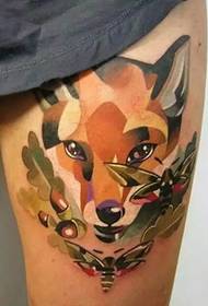 Good-looking leg fox tattoo