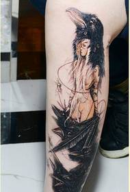 Persoonallisuus jalat muoti varis tyttö tatuointi kuva kuva