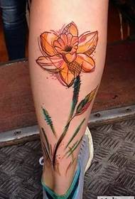 An ink flower on the leg