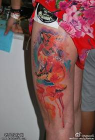 Uzorak tetovaže lisice s mastilom