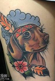 Нарисованная красивая татуировка собака