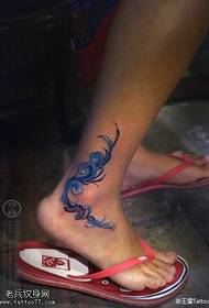 Mėlynas gražus tausojantis tatuiruotės modelis