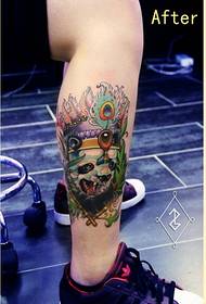 Divat láb személyiség színes óriás panda tetoválás mintás képet