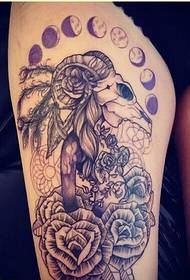 Persönlichkeit Beine Mode schöne Antilope Rose Tattoo Muster Bilder