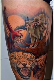Мода нога особистість леопарда орел мавпи татуювання малюнок малюнок