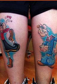 Ličnost Moda Noge Popeye Oliver Tattoo Pattern Slika