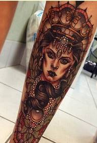 Personality leg fashion, European and American girl tattoo pattern pictures