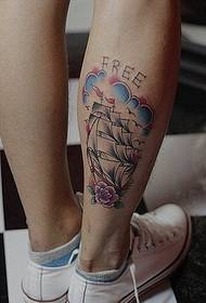 ຂາທີ່ສວຍງາມແບບສະໄຕງາມໆ sailing sails tattoo picture