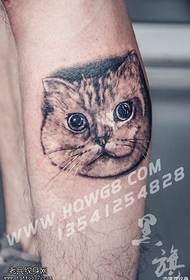 Kalf schattige kat tattoo patroon
