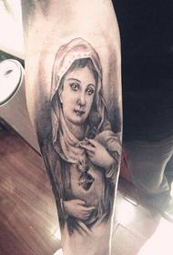 Imagem de padrão de tatuagem de maria de perna