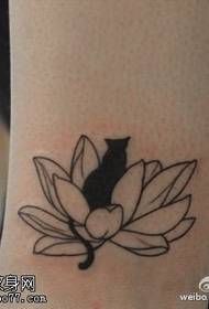 Vzorec tatoo črne sive lotosove mačke