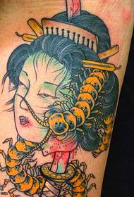 Patrón de tatuaxe de xeisha do becerro