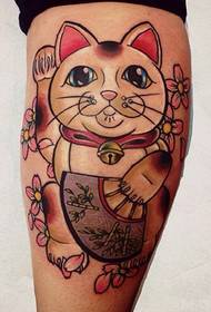 Tjej favorit supersöt lycklig katt tatuering