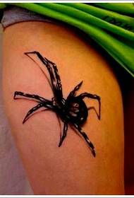 Tatuaje de araña de personalidade da coxa