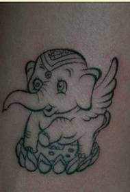 Patas de moda personalizadas, simpáticos pequenos cadros de tatuaxes de elefante