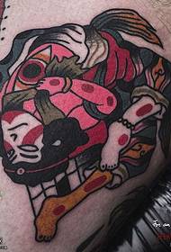 Oberschenkel Geisha Tattoo Muster