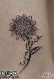 Schwaarz grau Sonneblum Tattoo Tattoo Muster