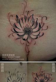 Pula nga elegante nga sumbanan nga tattoo sa lotus