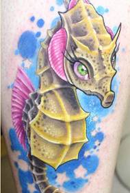Fashion leg personality color hippocampus tattoo pattern picture
