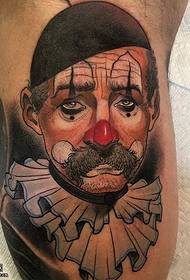 Modello di tatuaggio da clown su vitelli in stile europeo e americano