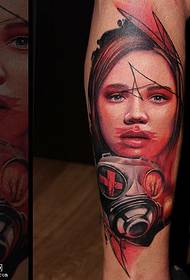 Kalf portret schoonheid tattoo patroon