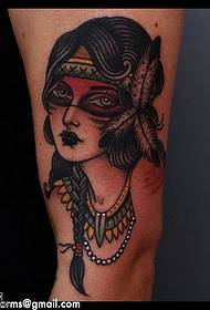 Šlaunų kaukės deivės tatuiruotės modelis
