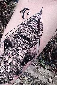 Klasika talento pagoda tatuaje ŝablono
