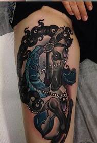 Personality legs, twelve zodiac horse tattoo patterns, enjoy pictures